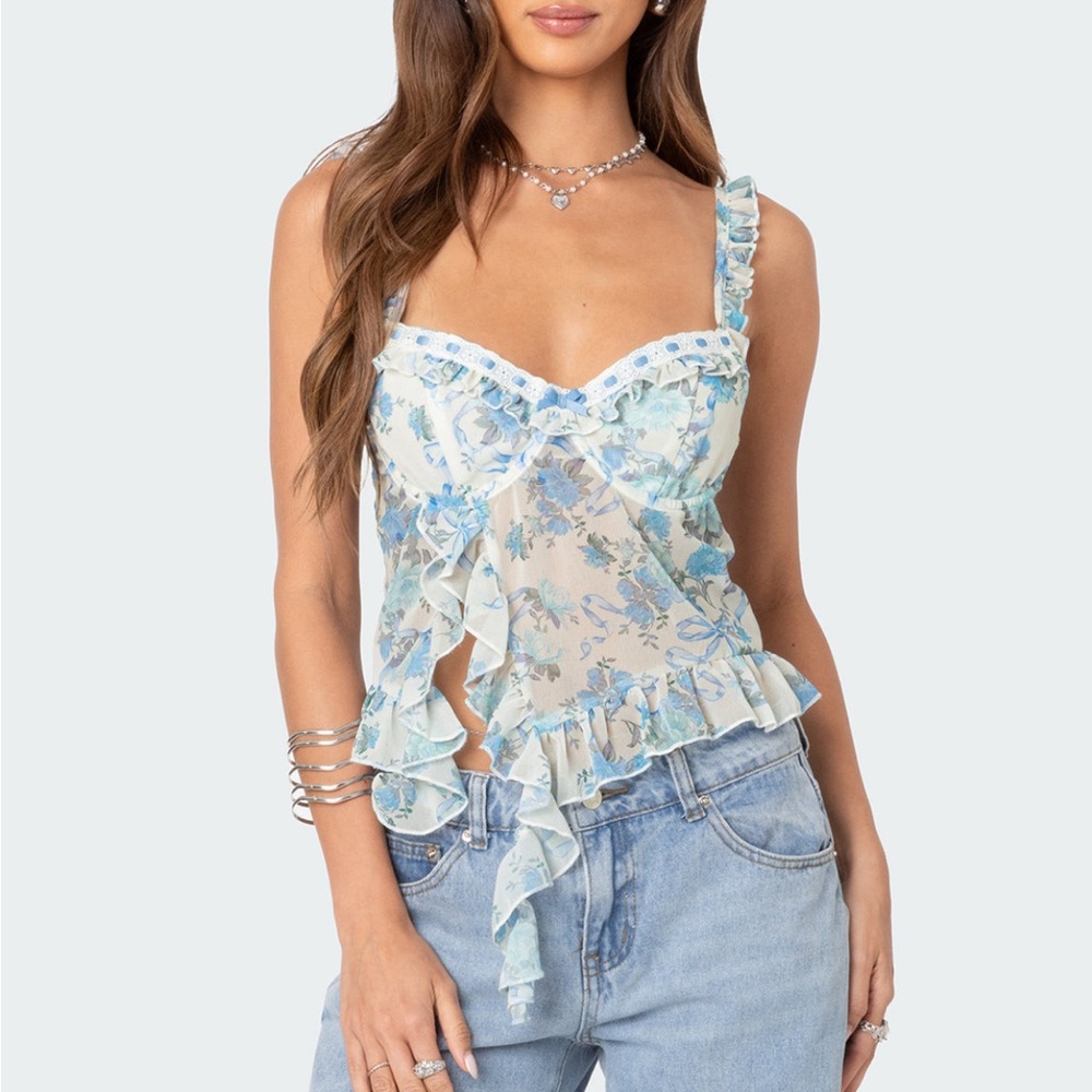 Edikted Cascade Ruffled Bra Top